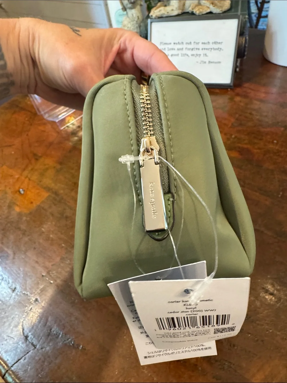 kate spade Olive Green Cosmetic Pouch